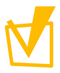 Image showing Yellow tick in checkbox vector illustration.