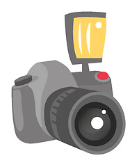 Image showing Digital photo camera vector cartoon illustration.