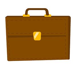 Image showing Brown briefcase vector cartoon illustration.