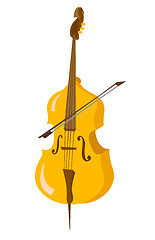 Image showing Classic cello with bow vector cartoon illustration