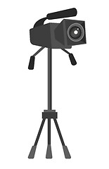 Image showing Video camera on the tripod vector illustration.