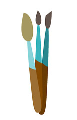 Image showing Artistic brushes vector cartoon illustration.