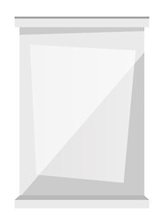 Image showing White window frame vector cartoon illustration.