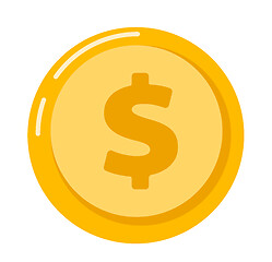 Image showing Gold coin with dollar sign vector illustration.