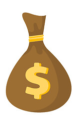 Image showing Money bag with dollar sign vector illustration.