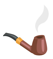 Image showing Tobacco smoking pipe vector cartoon illustration.