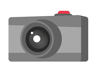 Image showing Digital photo camera vector cartoon illustration.