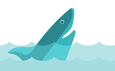 Image showing Shark in the sea vector cartoon illustration.