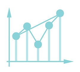 Image showing Fluctuating business chart in coordinate system.