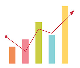 Image showing Business bar chart with arrow going up.