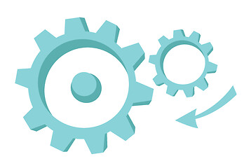 Image showing Gear mechanism vector cartoon illustration.