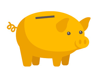 Image showing Yellow piggy bank vector cartoon illustration.