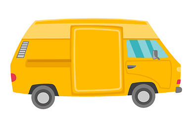 Image showing Yellow van vector cartoon illustration.