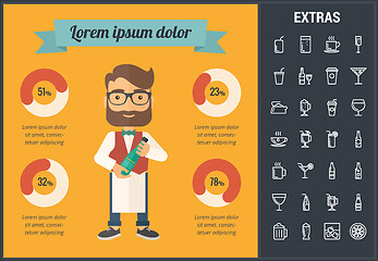 Image showing Drink infographic template, elements and icons.