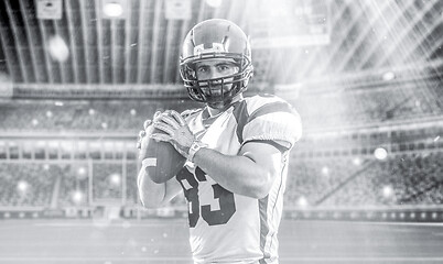 Image showing american football player throwing ball