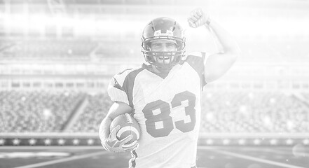 Image showing american football player celebrating touchdown