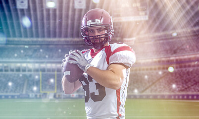 Image showing american football player throwing ball