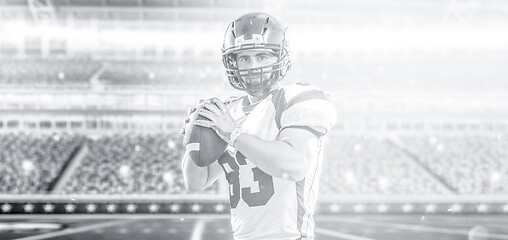 Image showing american football player throwing ball