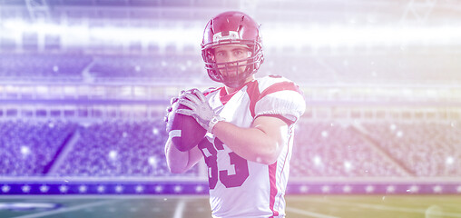 Image showing american football player throwing ball