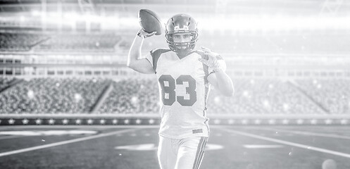 Image showing american football player throwing ball