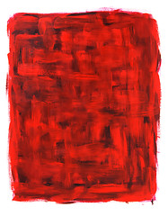 Image showing Red and black abstract oil painting