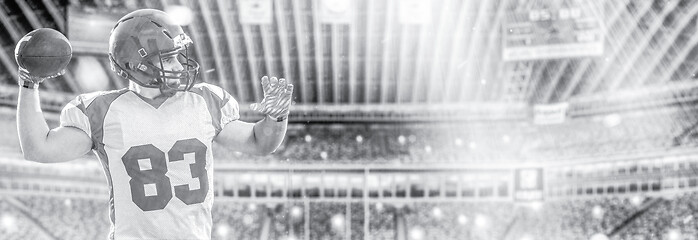 Image showing american football player throwing ball