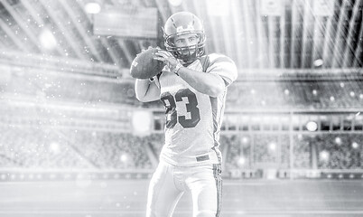 Image showing american football player throwing ball