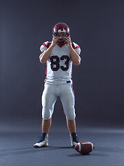 Image showing American Football Player isolated on gray