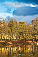 Image showing reflection on a lake in autumn in Denmark