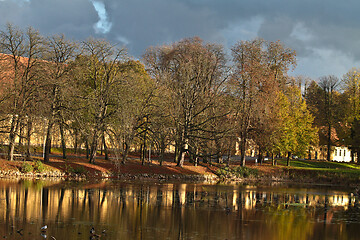 Image showing reflection on a lake in autumn in Denmark