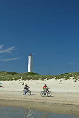 Image showing Lighthouse of Blaevand in Jytland Denmark