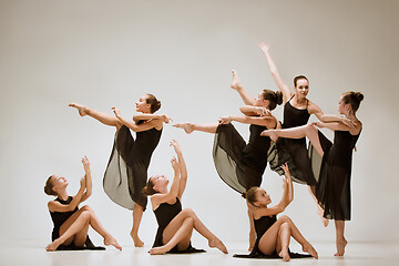 Image showing The group of modern ballet dancers