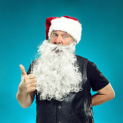 Image showing Portrait of Man in Santa Claus Costume