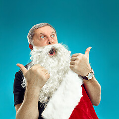 Image showing Portrait of Man in Santa Claus Costume