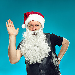 Image showing Portrait of Man in Santa Claus Costume