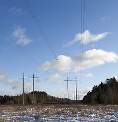 Image showing High-voltage power lines