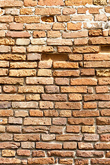 Image showing Brick wall of an old building close up