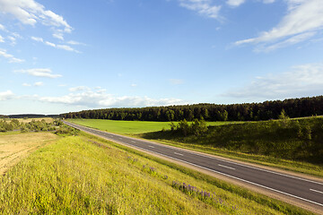 Image showing Roads with green grass