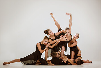 Image showing The group of modern ballet dancers