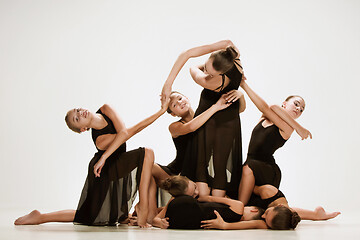 Image showing The group of modern ballet dancers