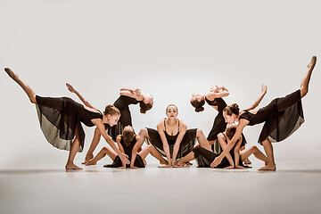 Image showing The group of modern ballet dancers
