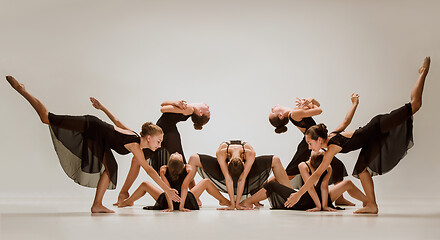 Image showing The group of modern ballet dancers