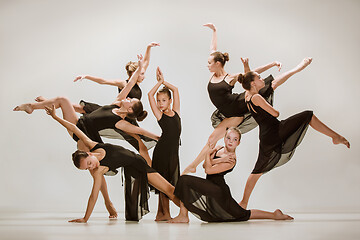 Image showing The group of modern ballet dancers