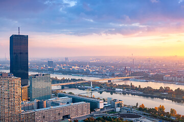 Image showing beautiful sunset over Vienna