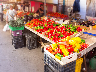 Image showing vegetable market italy sicily with paprika