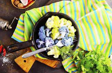 Image showing Coloured cauliflowers 