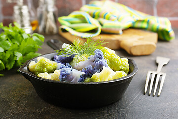 Image showing Coloured cauliflowers 