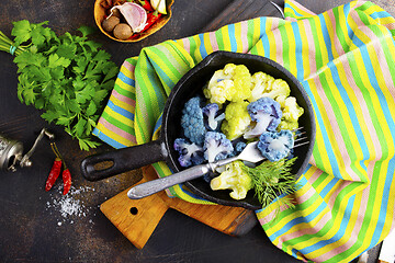 Image showing Coloured cauliflowers 