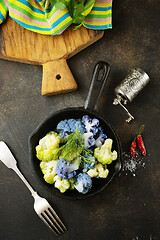 Image showing Coloured cauliflowers 