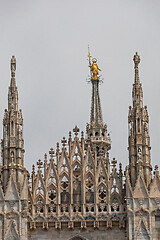 Image showing Golden Statue Duomo Milan
